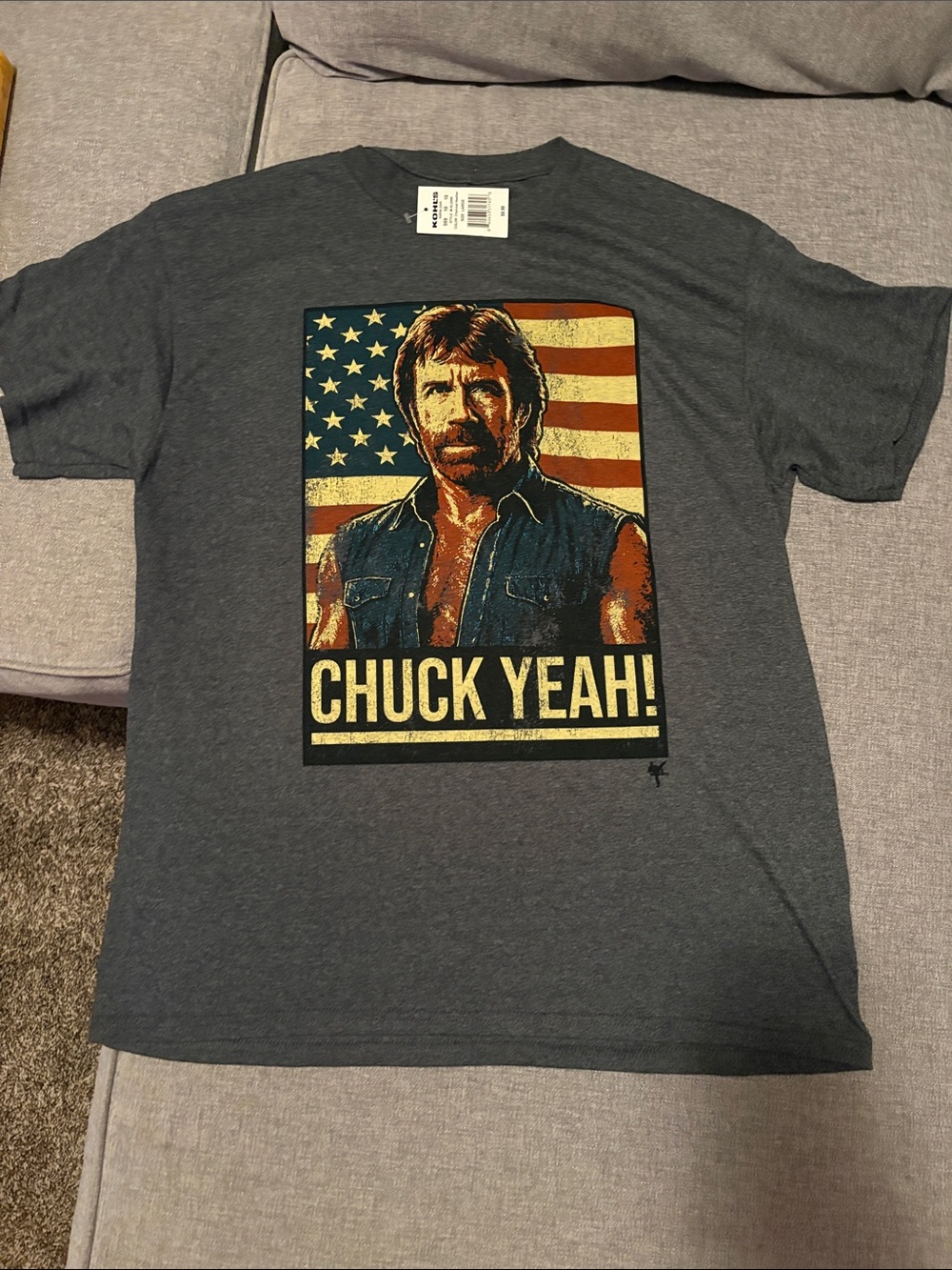 Men's Chuck Norris Graphic Tee - Dark Gray NWT